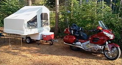 motorcycle pop up tent trailer